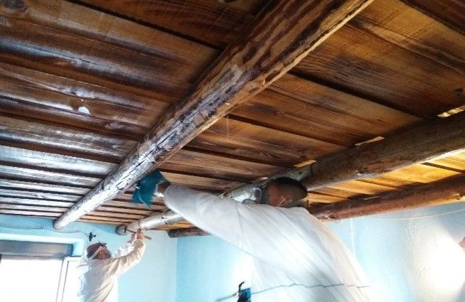 Nuestros especialistas tratando carcoma en la madera